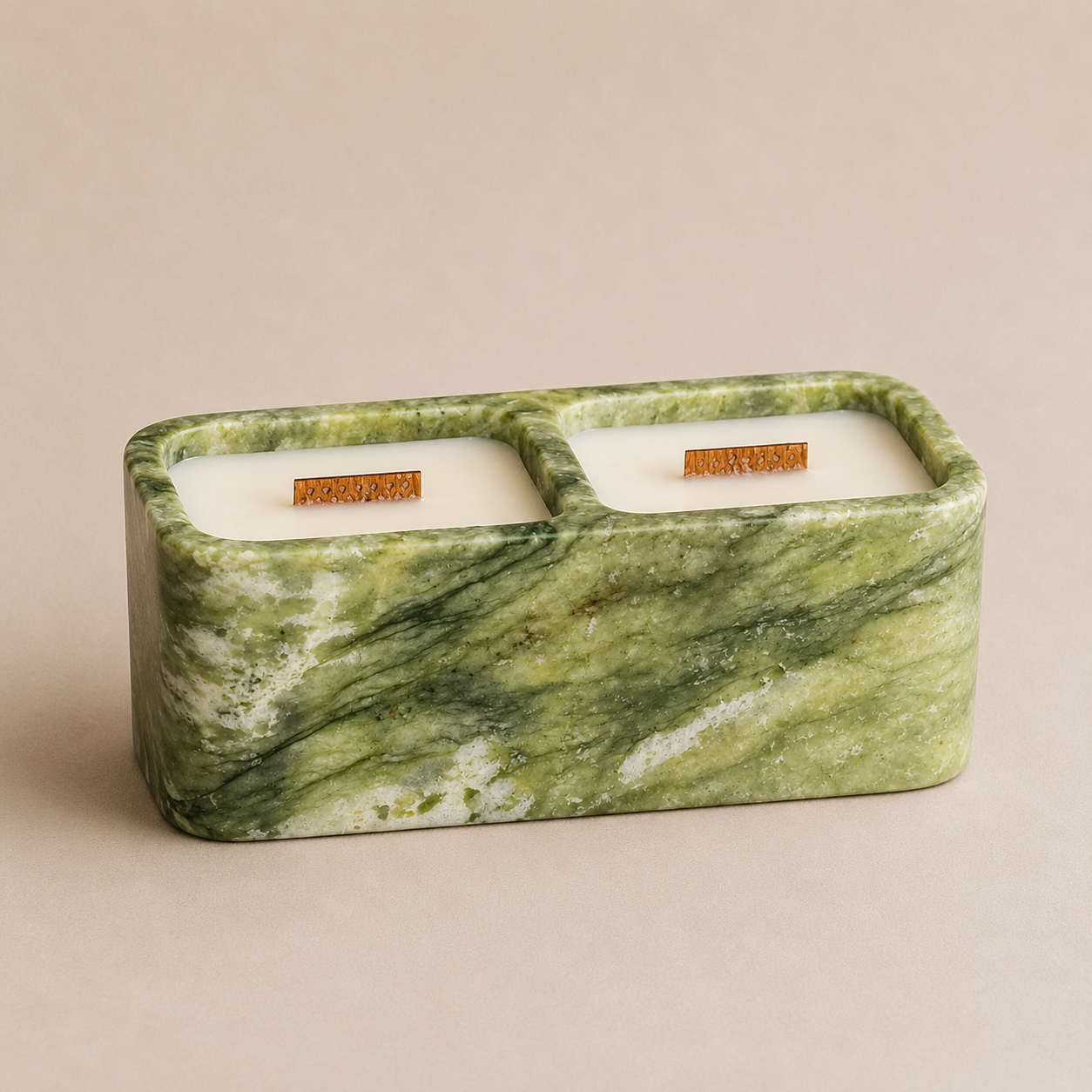 VEINORA Green Marble candle Natural Stone Home Decor
