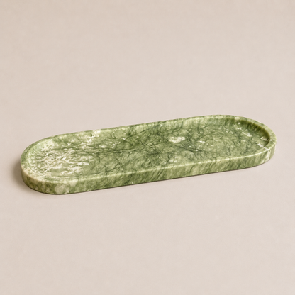 VEINORA Green Marble Tray Natural Stone Home Decor