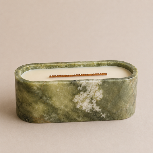 VEINORA Green Marble candle Natural Stone Home Decor

